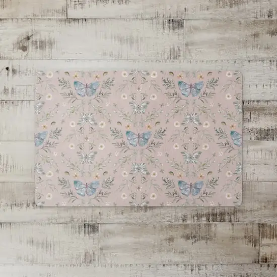 Butterfly Pattern Floor Mat Blush {3}