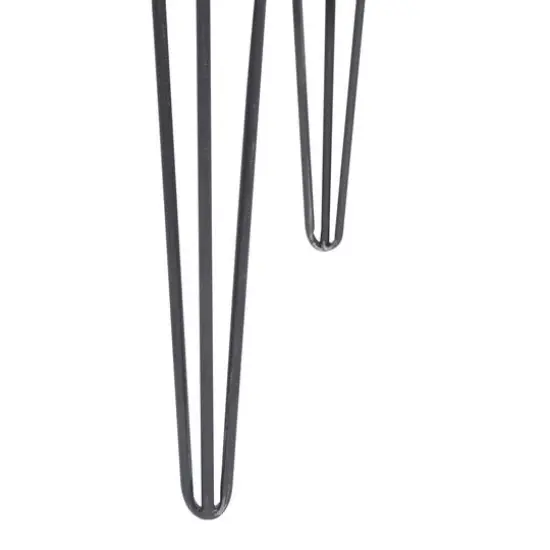 2ft. Black Iron and Wood Modern Accent Table {10}