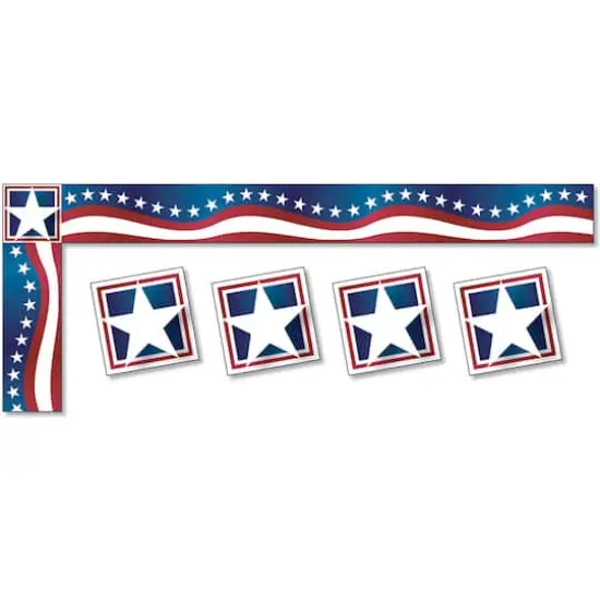 North Star Teacher Resources All Around the Board Stars & Stripes Trimmer, 276ft. {3}