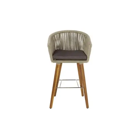 Gray Wood Modern Bar Stool {3}