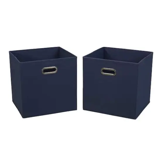 2 Pack Household Essentials 13" Fabric Storage Bins Navy {8}