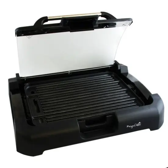 Megachef Reversible Indoor Grill & Griddle With Removable Glass Lid {8}