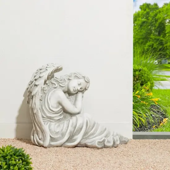 Glitzhome&reg; 15" Sleeping Angel Garden Statue {5}
