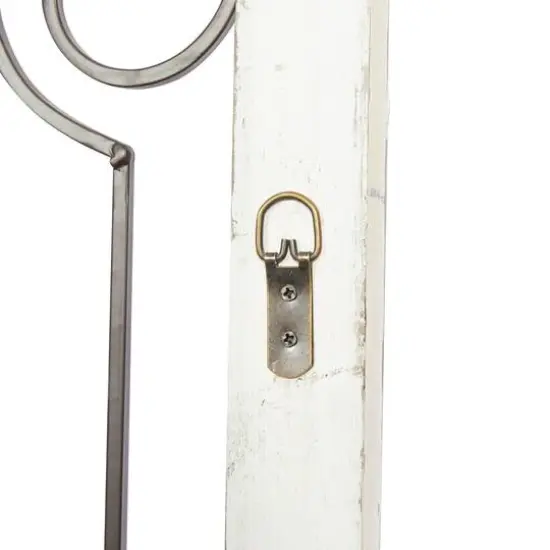 58" White Farmhouse Ornamental Metal & Wood Wall D&eacute;cor {10}