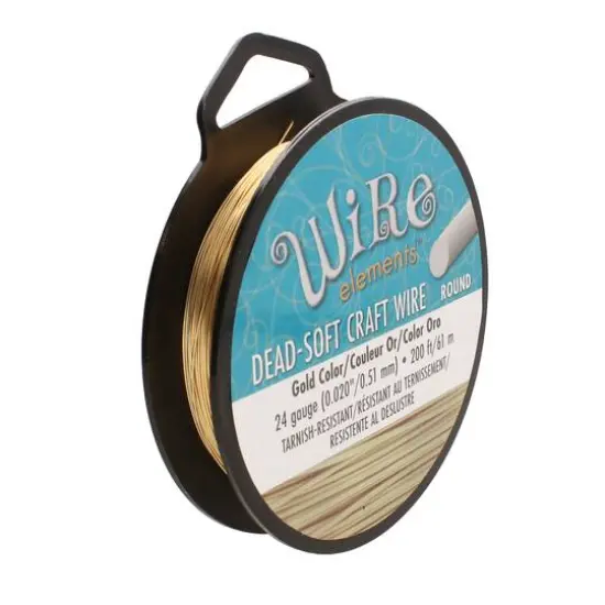 The Beadsmith&reg; Wire Elements&trade; 24 Gauge Tarnish Resistant Soft Temper Wire, 200ft. Gold {1}