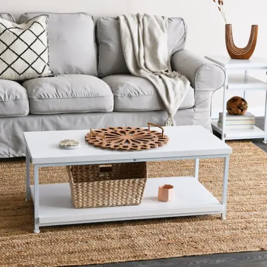 Household Essentials 39" Jamestown Coffee Table White {3}