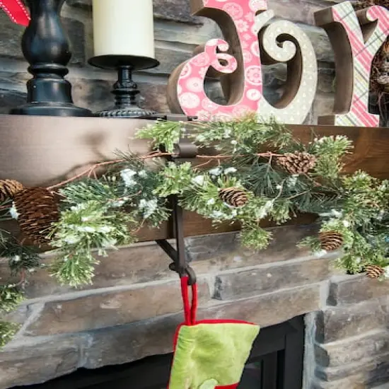 Brown Mantel Garland & Christmas Stocking Holder, 2ct. {11}