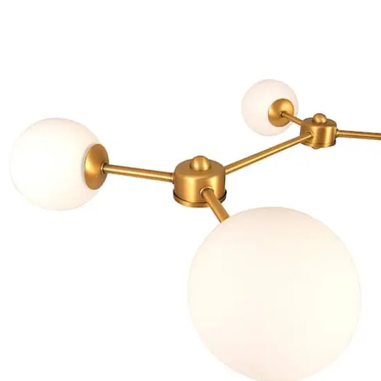 Hello Honey&reg; 63.5" Brushed Gold Sputnik Opal Glass Chandelier {7}