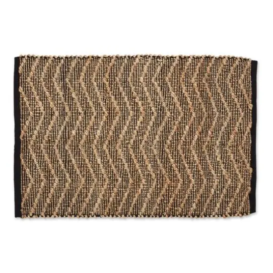 DII&reg; Black With Natural Jute Chevron Hand-Loomed Rug, 2ft. x 3ft. {1}