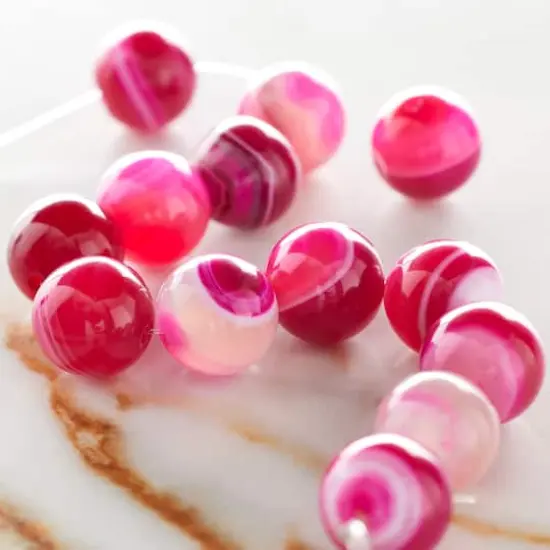 Pink Dyed Agate Round Beads, 12mm by Bead Landing&trade; {3}