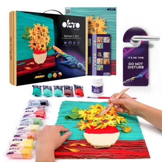 OKTO Sensory Art 3D Vincent Van Gogh Sunflowers Clay Painting Kit {7}