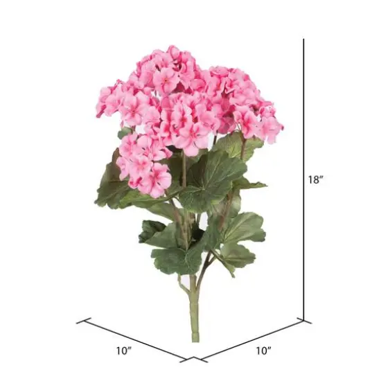 18" Artificial Coral Geranium Bush, 4ct. {4}