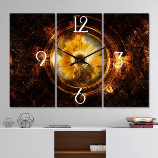 Designart 'Ancient Mayan Calendar Collage Modern Multipanel Wall Clock {3}