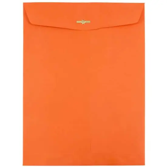 JAM Paper 9" x 12" Clasp Closure Colored Envelopes, 25ct. Orange {4}