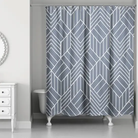 Hatch Chevron Shower Curtain Slate {3}
