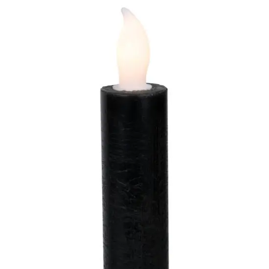9.5" Solid Black LED Flickering Flameless Halloween Taper Candles, 4ct. {6}