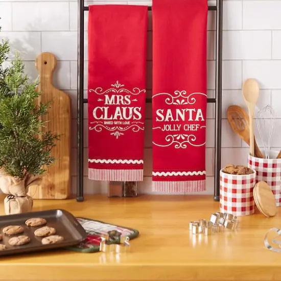DII&reg; Mr & Mrs Claus Dishtowel Set {3}
