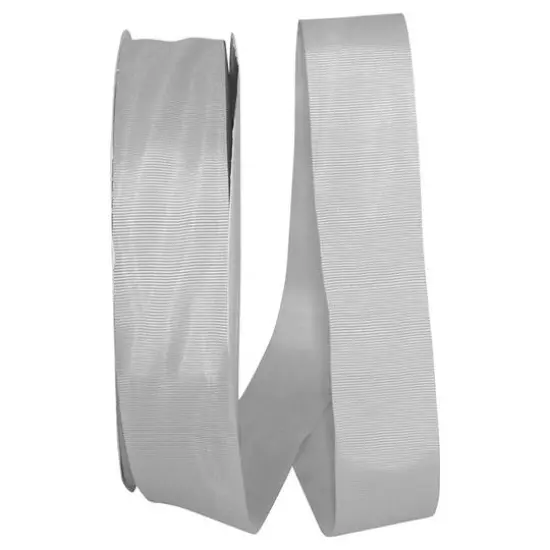JAM Paper 1.5" x 100yd. Grosgrain Allure Ribbon Shell Grey {1}