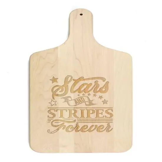 17" Stars and Stripes Forever Paddle Cutting Board Walnut {2}