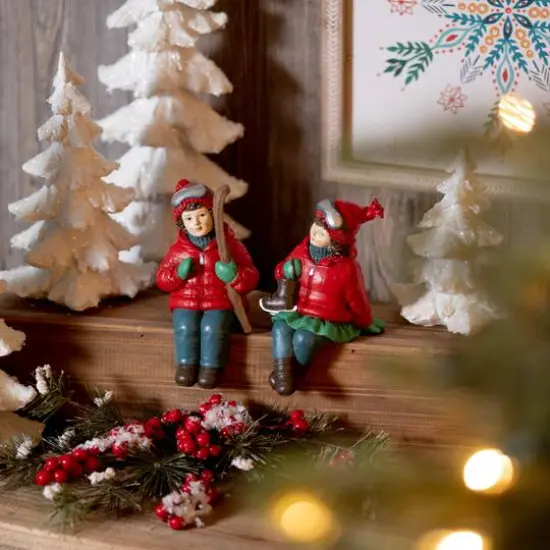 Holiday Children Shelf Sitter with Skis & Skates Set {5}