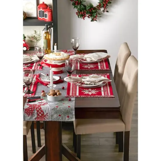 DII&reg; Nordic Snowflake Stripe Jacquard Placemats, 4ct. {3}