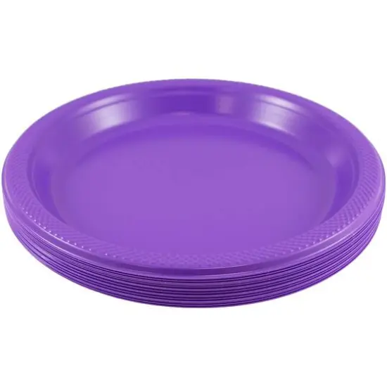 JAM Paper 7" Plastic Party Plates, 20ct. Purple {3}