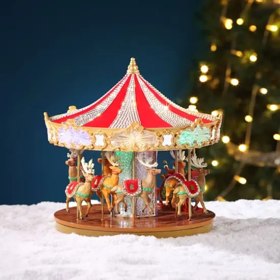 Mr. Christmas 12" Animated Crystal Very Merry Carousel {5}