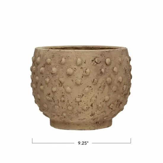 Hello Honey&reg; 7'' Distressed Finish Sandstone Hobnail Planter {6}