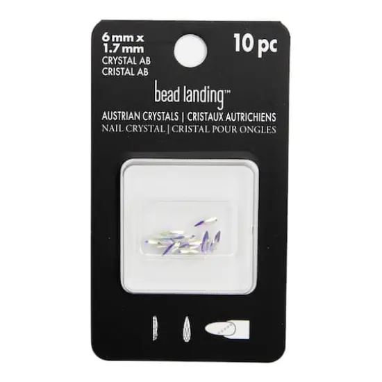 6mm Crystal AB Raindrop Glue-On Austrian Crystals by Bead Landing&trade;, 10ct. {5}