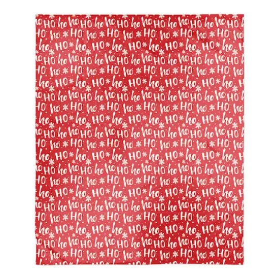 Ho Ho Ho Pattern Sherpa Fleece Blanket {1}