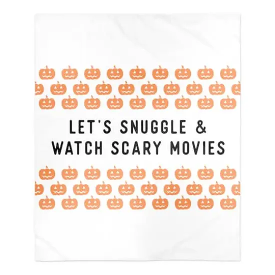 Snuggle and Watch Scary Movies 50" x 60" Sherpa Fleece Blanket {1}
