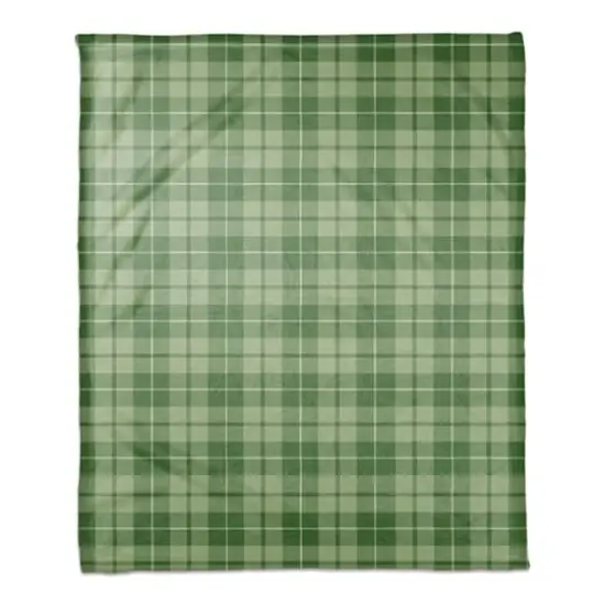Green Plaid Fleece Blanket {1}