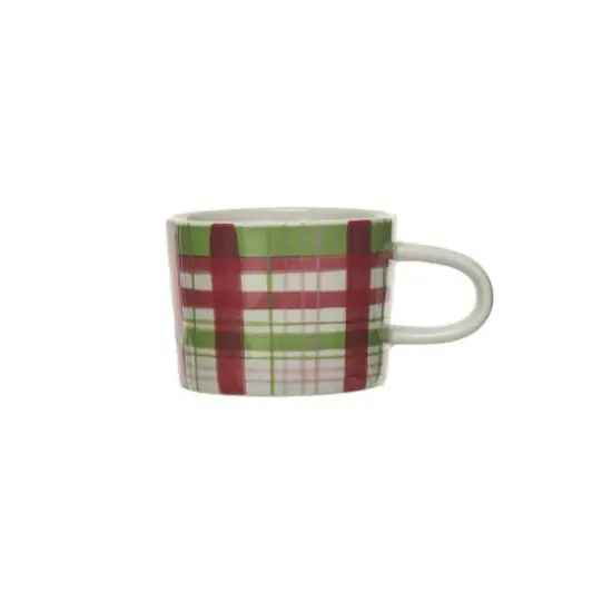 Hello Honey&reg; 8oz. Red, Green & Pink Plaid Stoneware Mug {1}