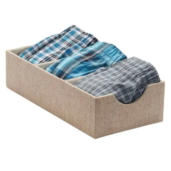 Household Essentials 3-Compartment Drawer Organizer Brown {5}