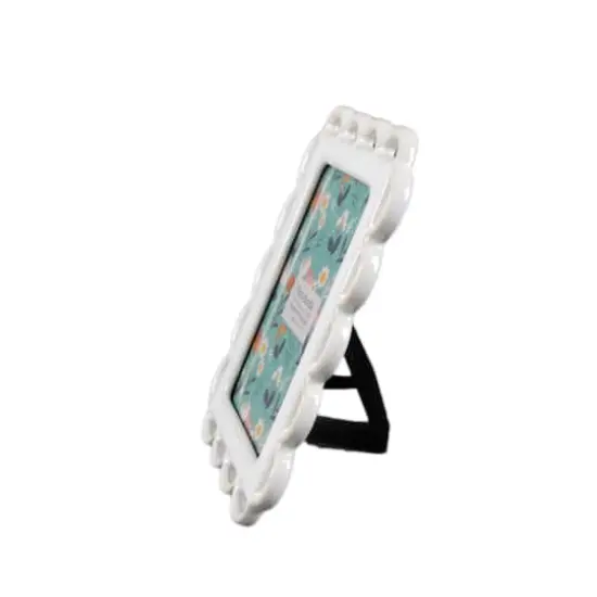 Flora Bunda 5" x 7" Scallop Edge Ceramic Photo Frame {4}