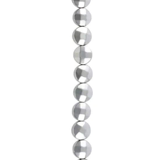 Faceted Hematite Coin Beads, 6mm by Bead Landing&trade; Rhodium {1}