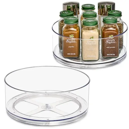 Sorbus 9" Clear Turntable Bins, 2ct. {1}