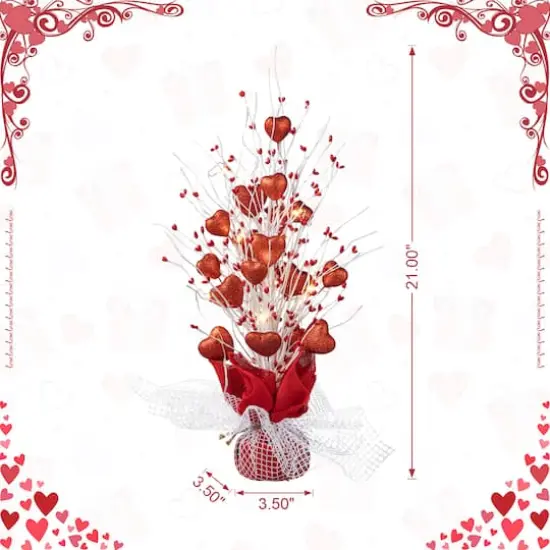 Glitzhome&reg; 21" Lighted Valentine's Heart Table Tree {9}