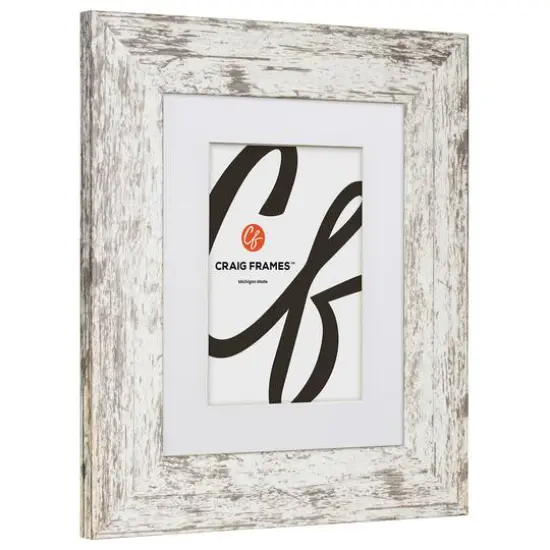 4 Pack American Barn Alabaster White Picture Frame with Mat by Craig Frames {4}