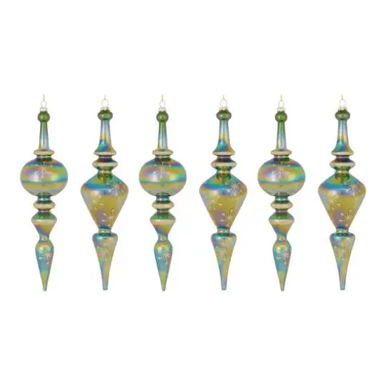4ct. 13" Iridescent Glass Finial Drop Ornaments {6}