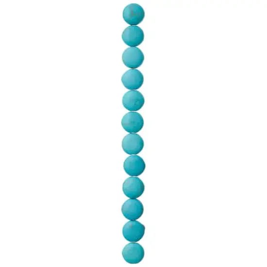 Turquoise Dyed Howlite Lentil Beads, 12mm by Bead Landing&trade; {4}
