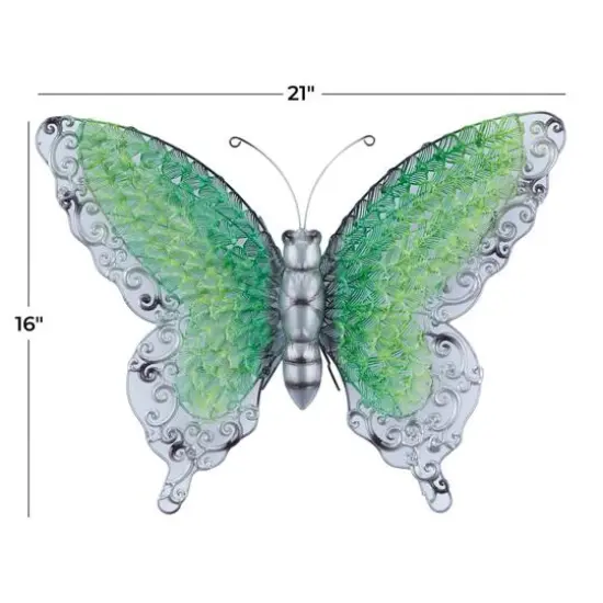 Green Metal Eclectic Wall Decor, 21" x 21" x 2" {7}