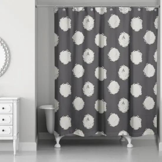 Polka Dots Shower Curtain White/Black {3}