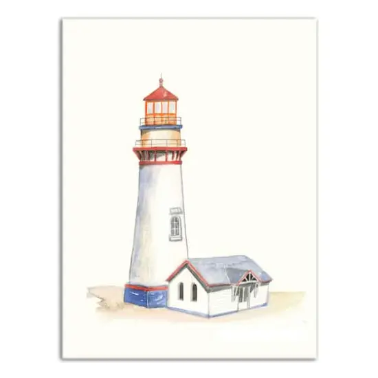 Watercolor Lighthouse 12" x 16" Canvas Wall Art {1}