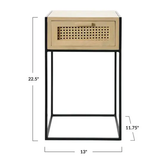 Hello Honey&reg; 22" Natural Cane & Mango Wood End Table {8}