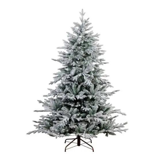 6ft. Pre-Lit Fraser Fir Flocked Artificial Christmas Tree with Instant, Warm White LED Lights {1}