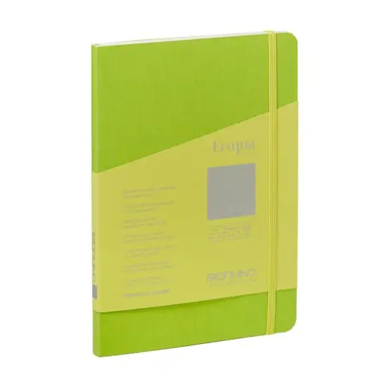 Fabriano® Ecoqua Plus Dotted A5 Fabric-Bound Notebook Lime {1}