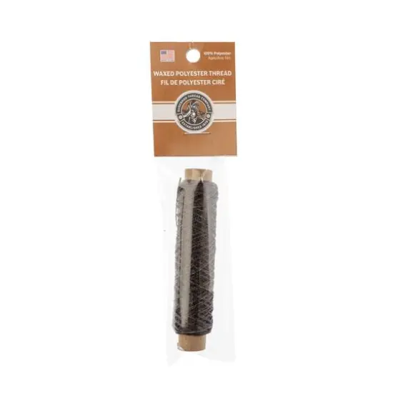 Gudebrod 0.018" 3 Ply Waxed Thread Bobbin, 75ft. Dark Beige {3}