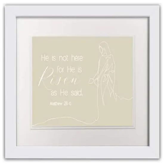 Risen Bible Jesus 4 11" x 14" White Framed Print Under Plexiglass {1}