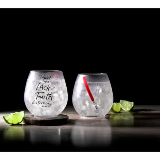 JoyJolt® Star Wars™ 15.oz. New Hope Darth Vader Red Lightsaber Stemless Drinking Glass, 2ct. {5}